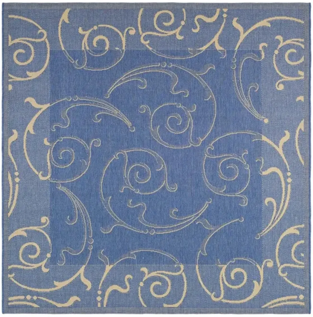 Courtyard Home Indoor/Outdoor Area Rug in Blue & Natural by Safavieh