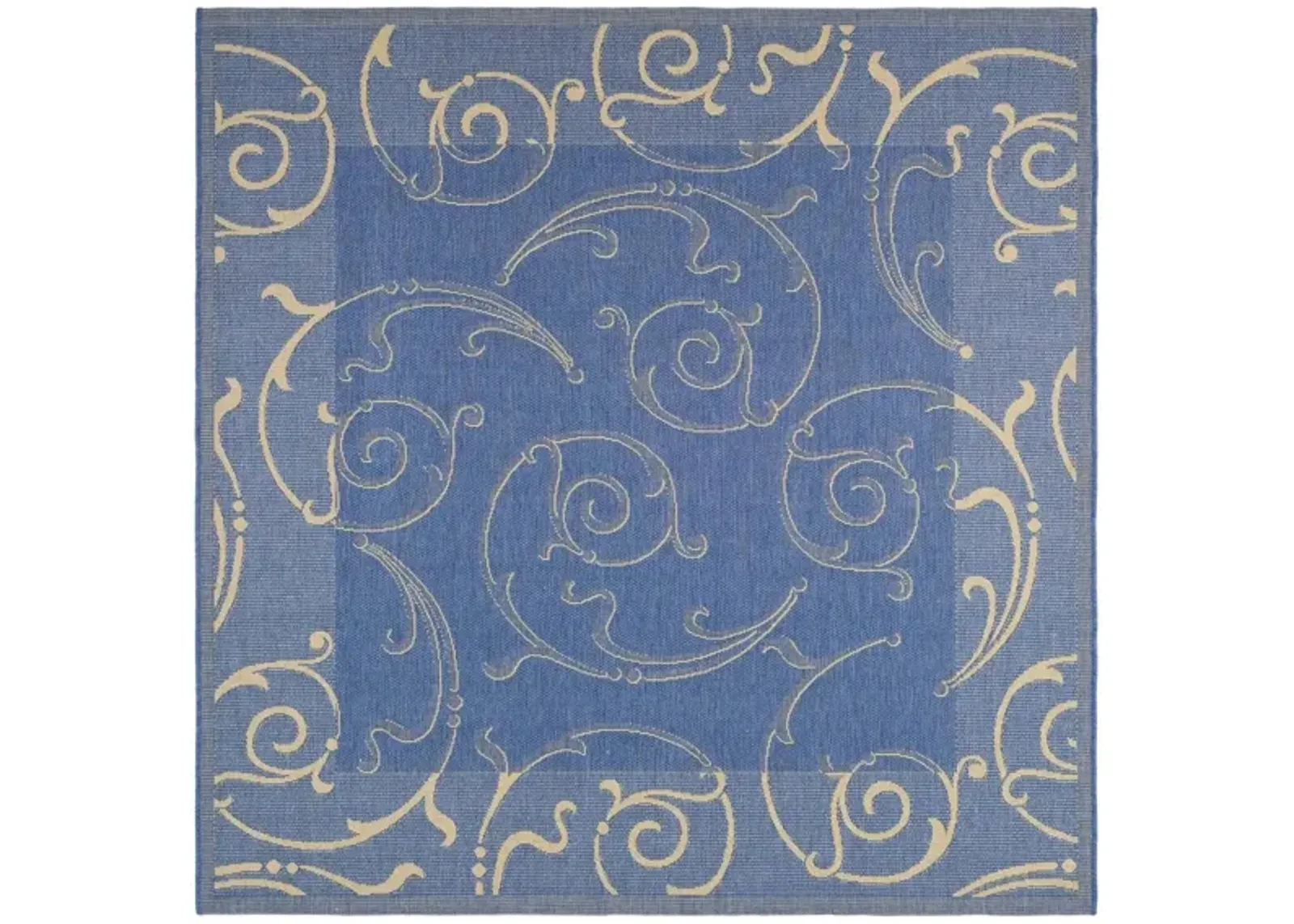 Courtyard Home Indoor/Outdoor Area Rug in Blue & Natural by Safavieh