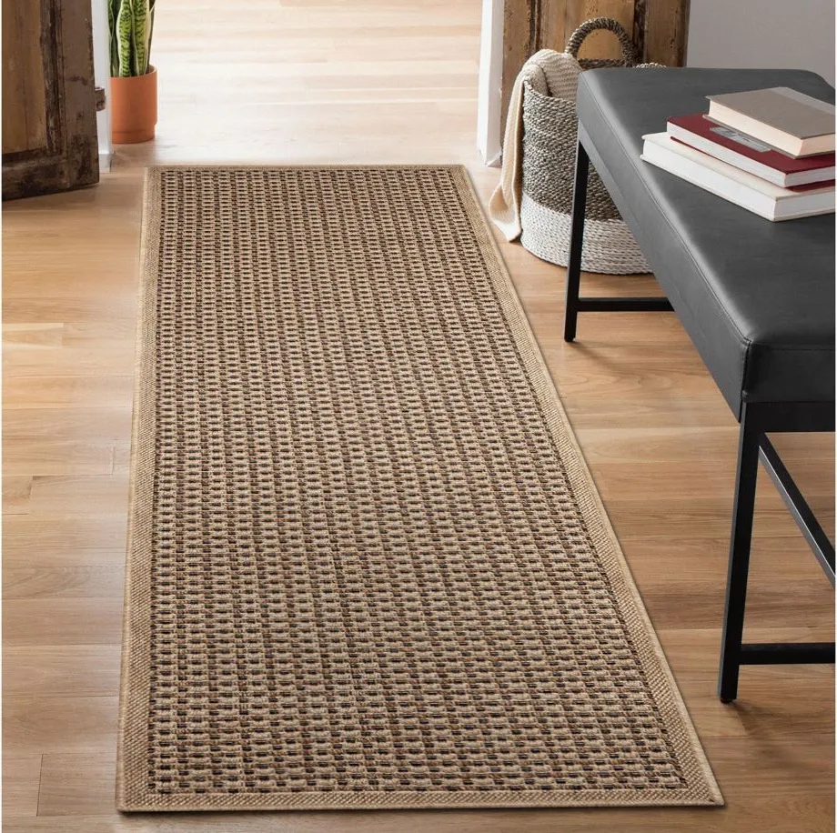 Monterey Basket Indoor/Outdoor Rug in Black;Brown by Trans-Ocean Import Co Inc