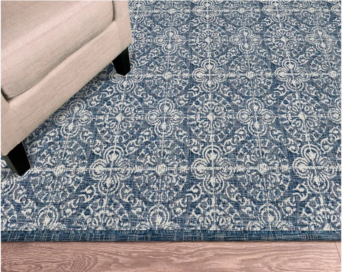 Carmel Antique Tile Rug in Navy by Trans-Ocean Import Co Inc