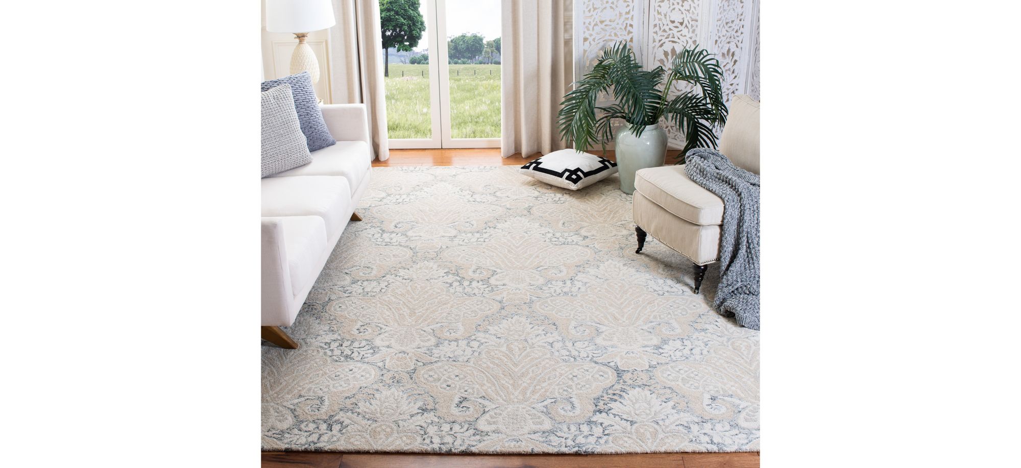 Nyneave Area Rug in Charcoal & Ivory by Safavieh