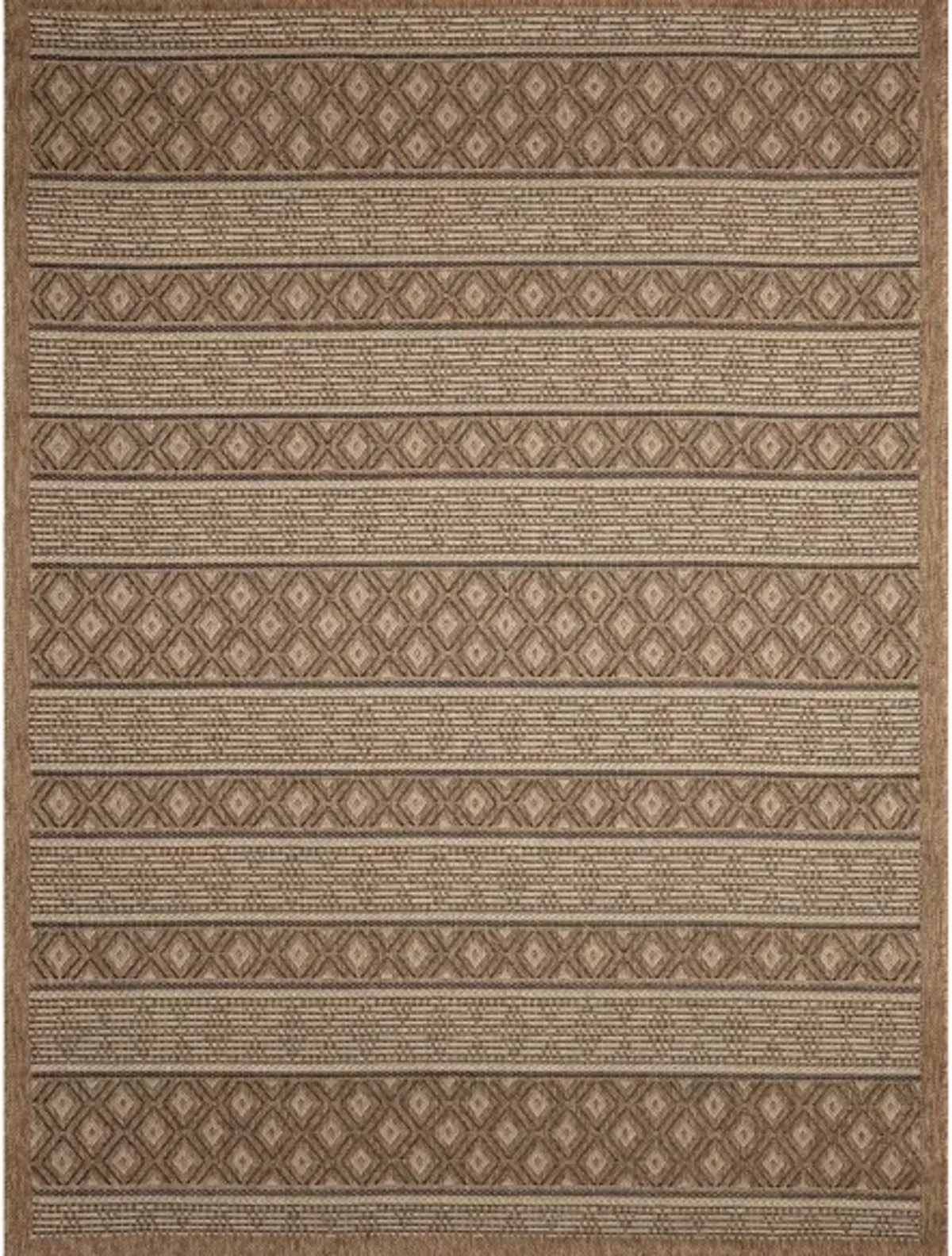 Monterey Tribal Stripe Indoor/Outdoor Rug in Brown by Trans-Ocean Import Co Inc