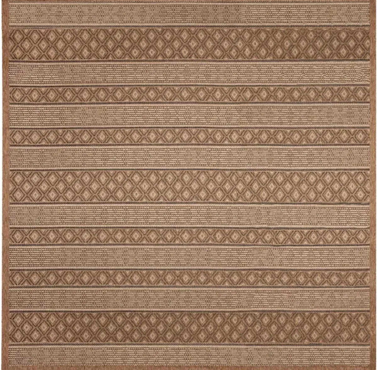 Monterey Tribal Stripe Indoor/Outdoor Rug in Brown by Trans-Ocean Import Co Inc