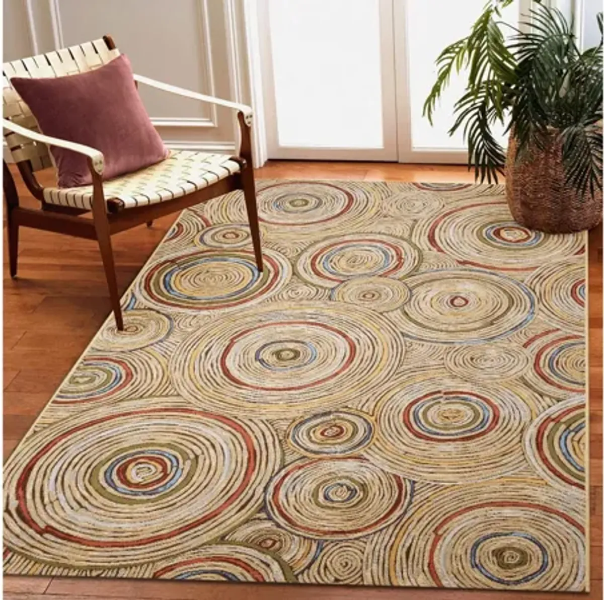 Marina Basket Circles Indoor/Outdoor Area Rug