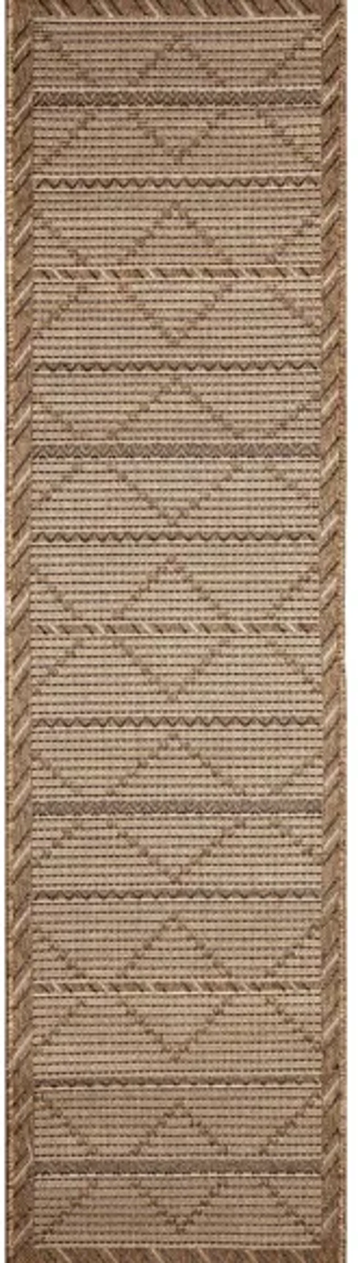 Monterey Delicate Diamond Indoor/Outdoor Rug in Black;Brown by Trans-Ocean Import Co Inc