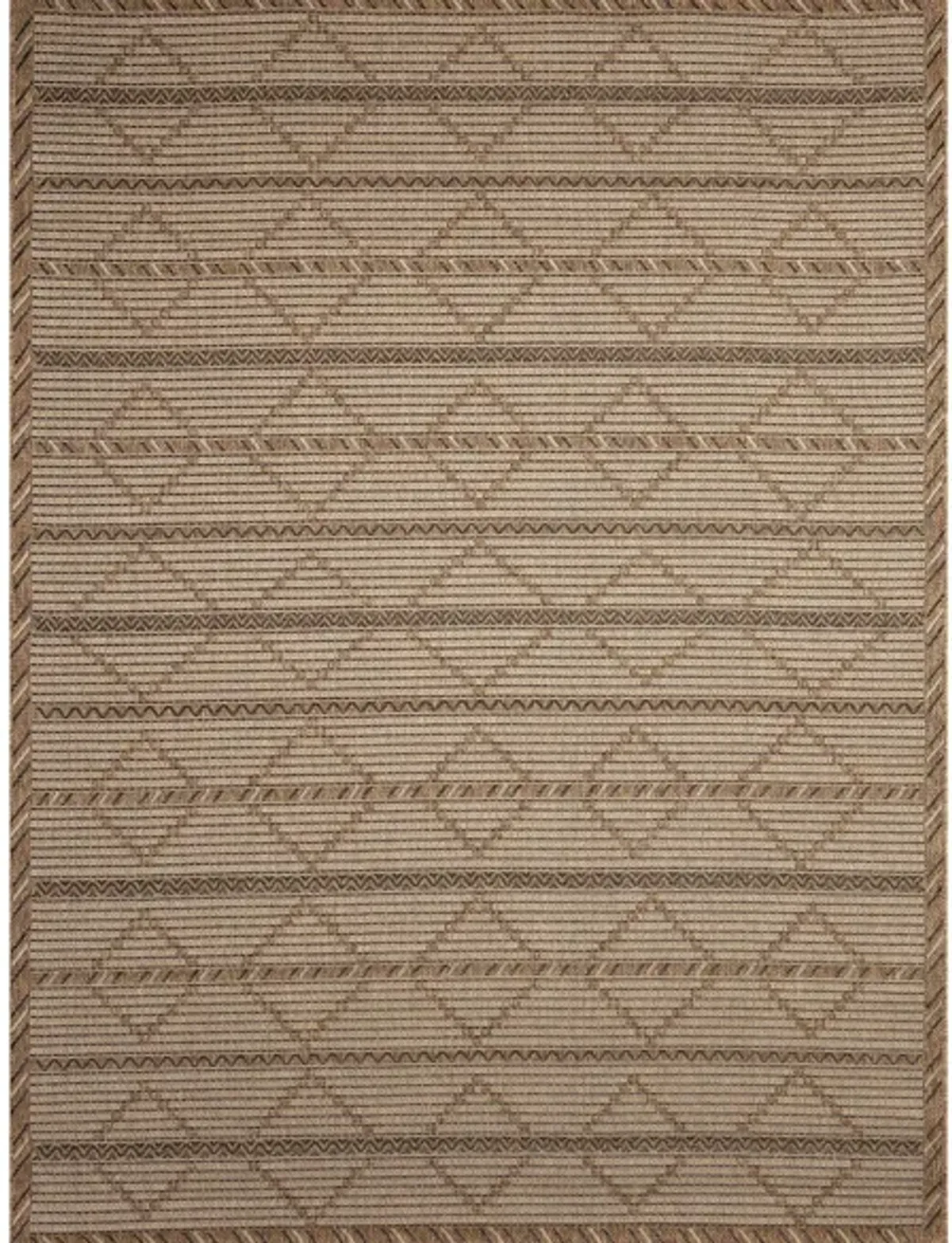 Monterey Delicate Diamond Indoor/Outdoor Rug in Black;Brown by Trans-Ocean Import Co Inc