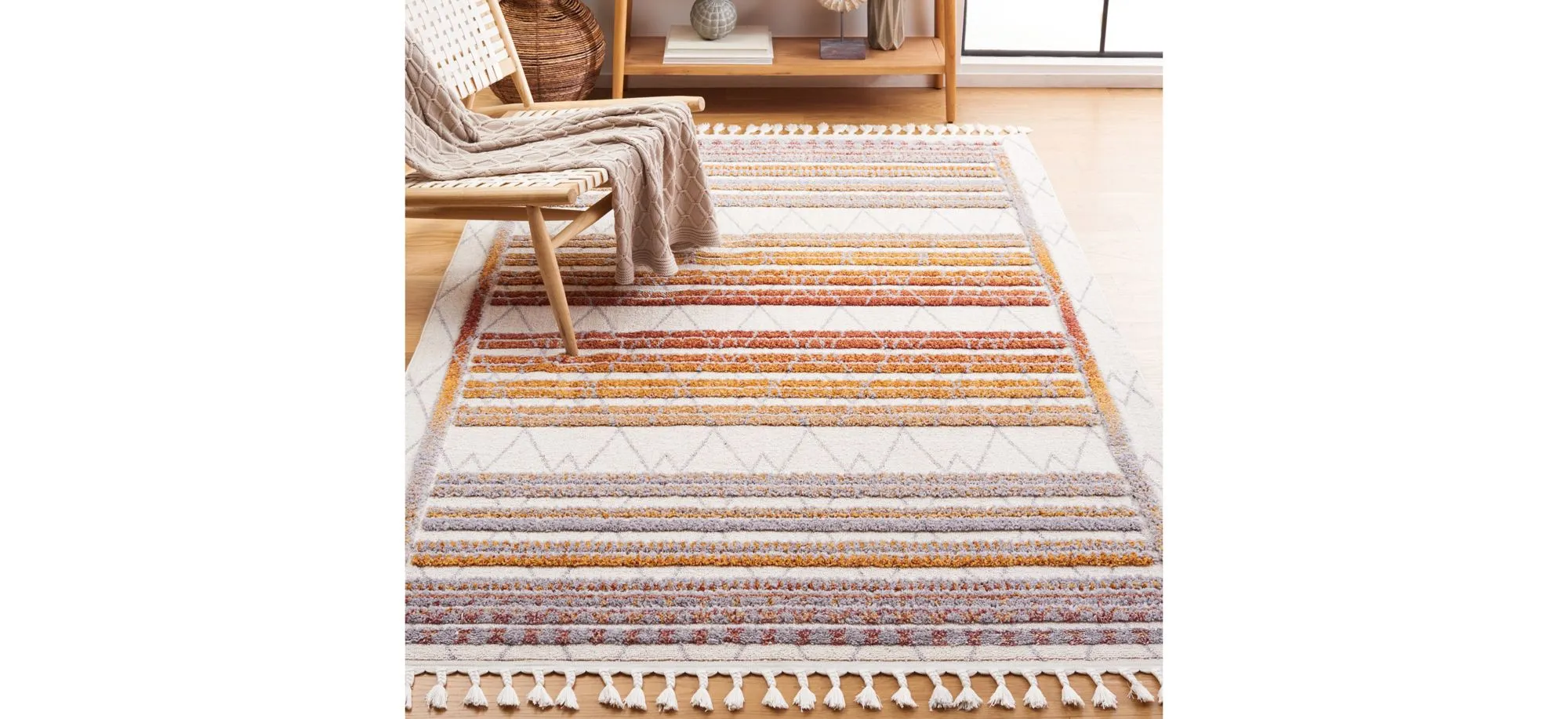 Marrakesh Area Rug in Orange / Gray by Safavieh