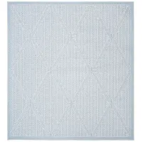 Bermuda Wide Diamond Indoor/Outdoor Square Area Rug in Light Blue & Ivory by Safavieh