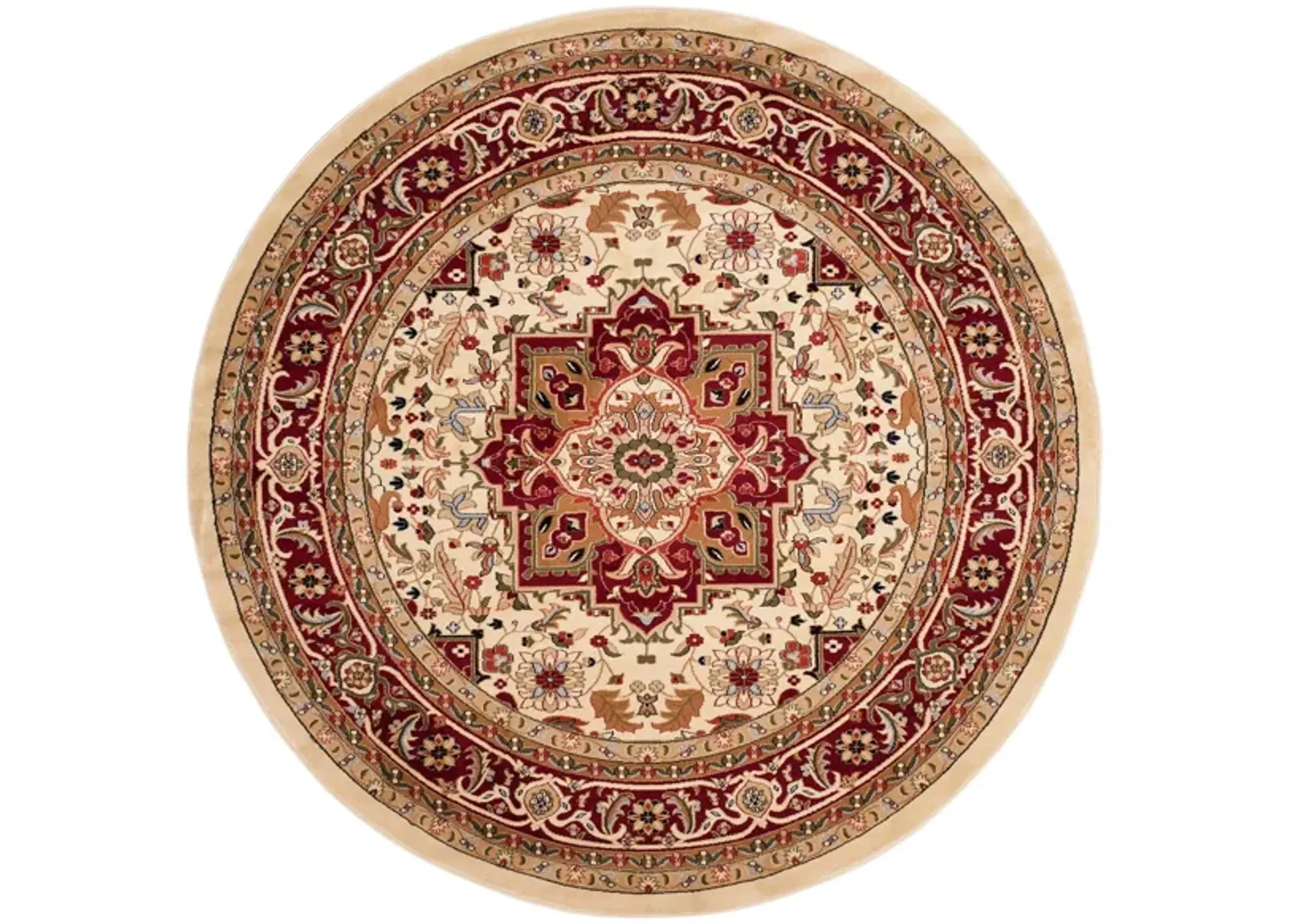 Mercia Area Rug Round in Ivory / Red by Safavieh