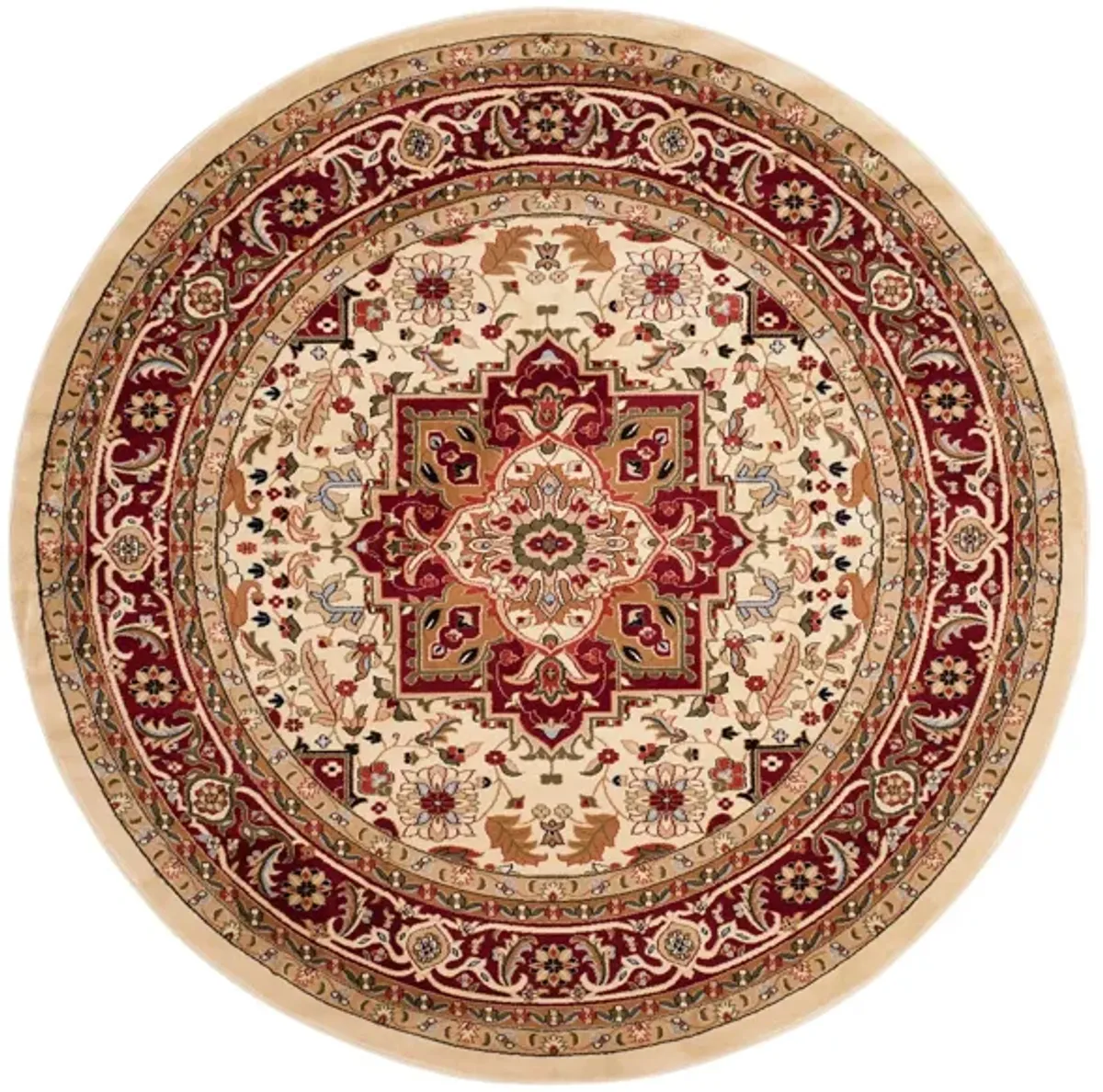 Mercia Area Rug Round in Ivory / Red by Safavieh