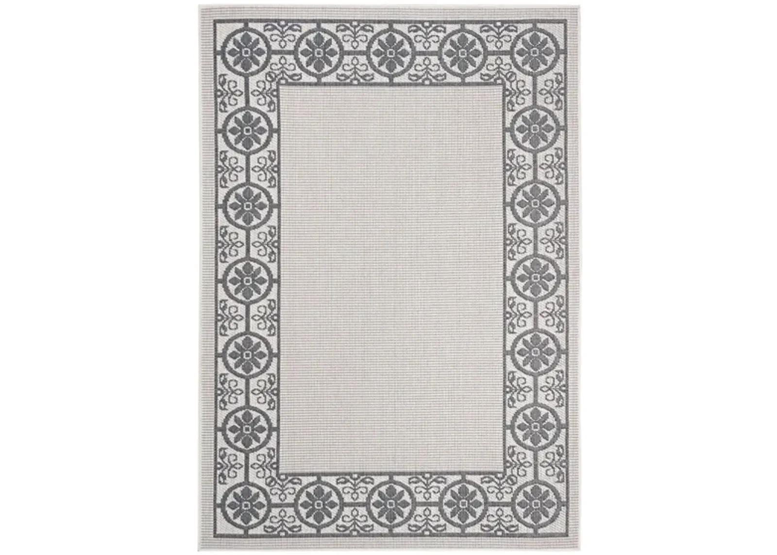 Bermuda St. David Indoor/Outdoor Area Rug in Ivory & Charcoal by Safavieh