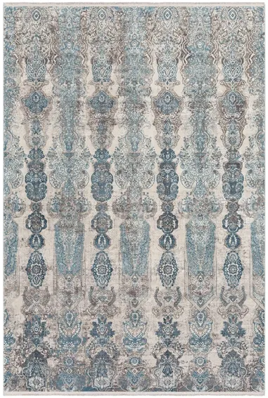 Solaris Aquamarine Rug in Medium Gray, Aqua, Dark Blue, Light Gray, Ivory, Charcoal by Surya