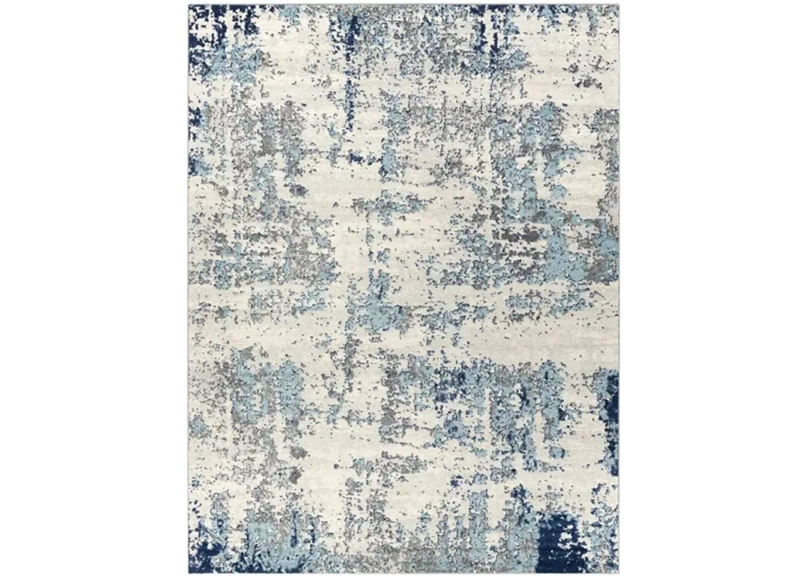 Sunderland Rug in Navy, Aqua, Light Gray, White, Medium Gray by Surya