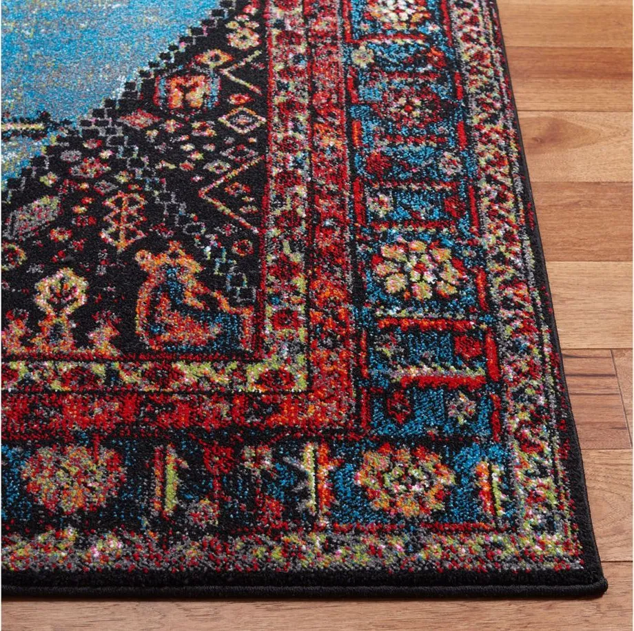 Vintage Hamadan I Area Rug in Red & Light Blue by Safavieh