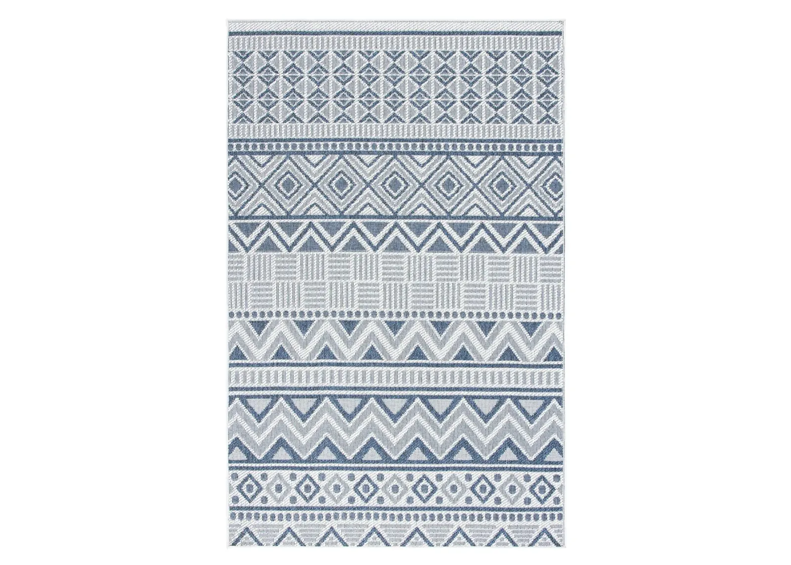 Bermuda Geometric Indoor/Outdoor Area Rug in Cream & Navy by Safavieh