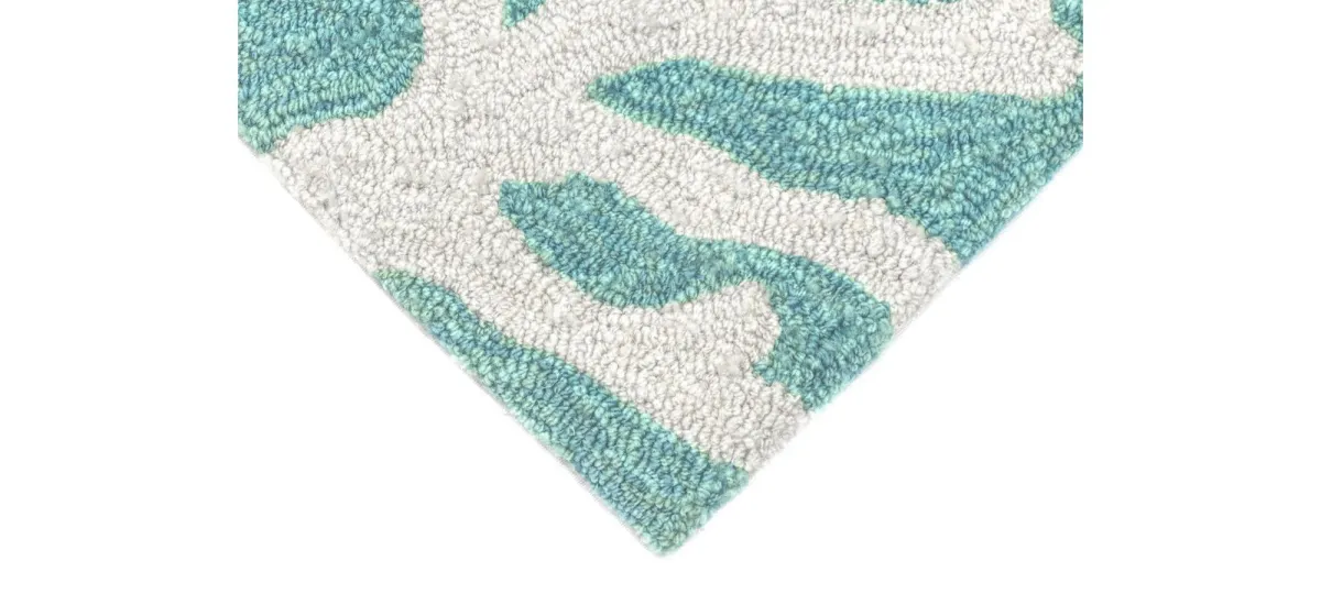 Coral Indoor/Outdoor Area Rug in Aqua by Trans-Ocean Import Co Inc