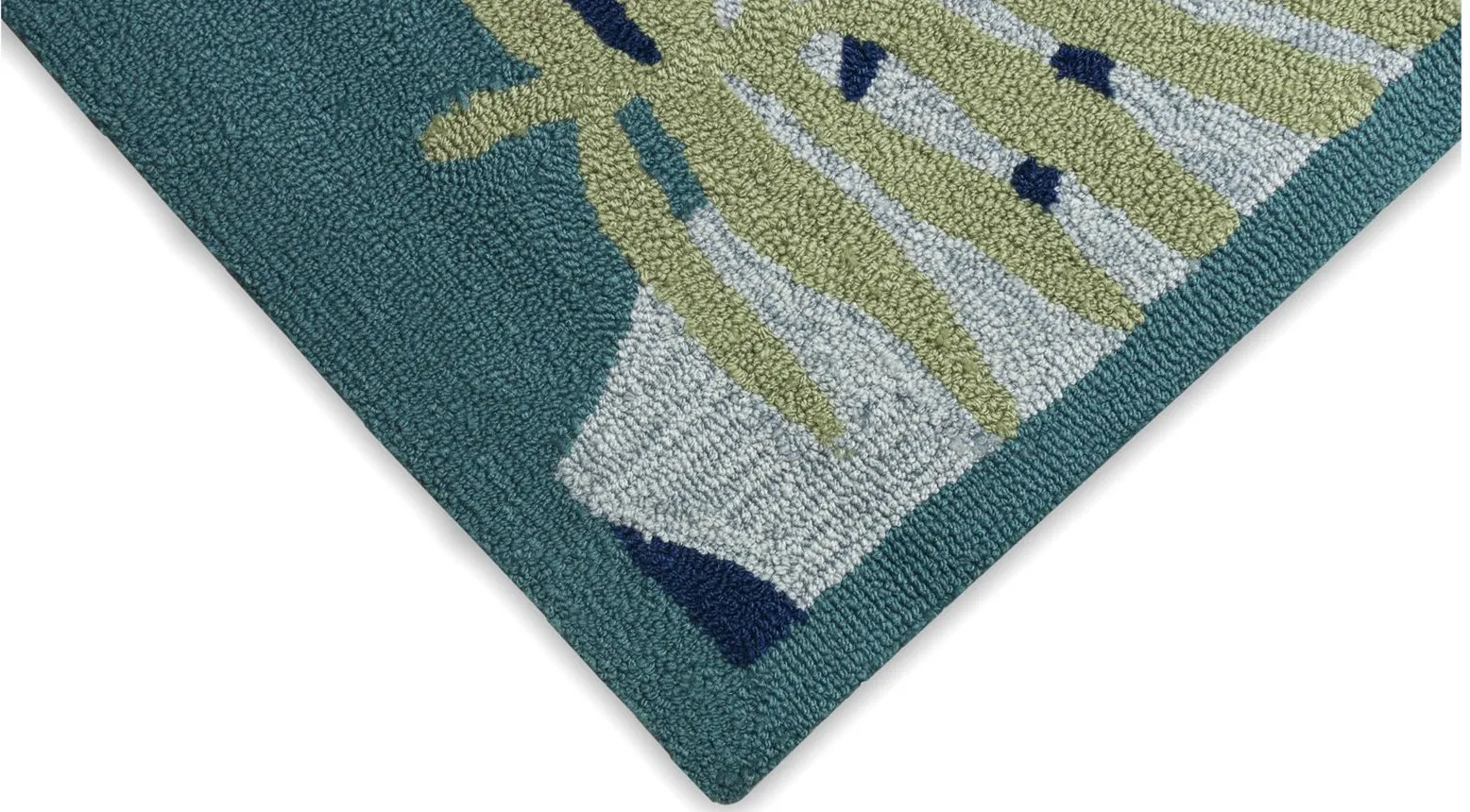 Palms Indoor/Outdoor Area Rug in Navy by Trans-Ocean Import Co Inc