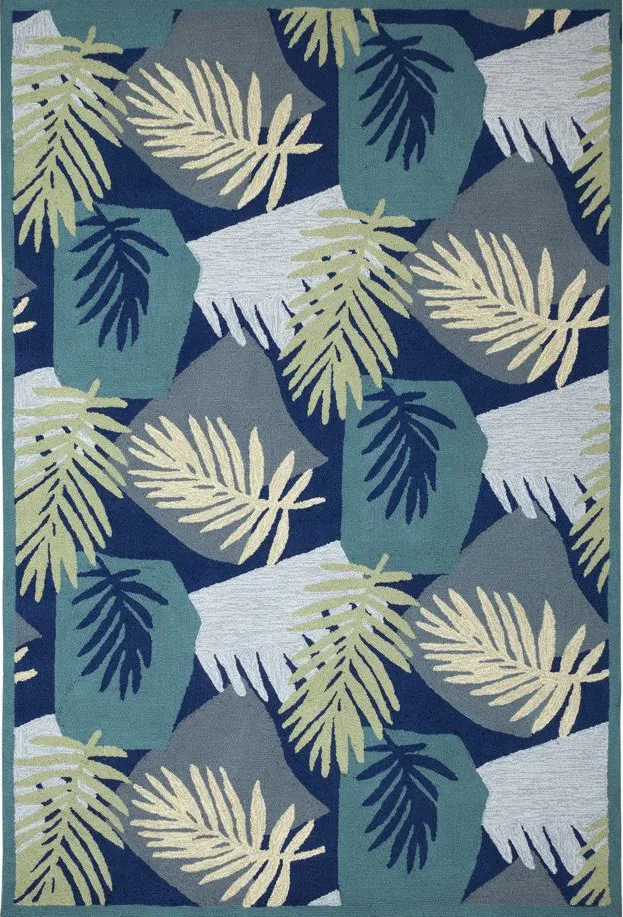 Palms Indoor/Outdoor Area Rug in Navy by Trans-Ocean Import Co Inc