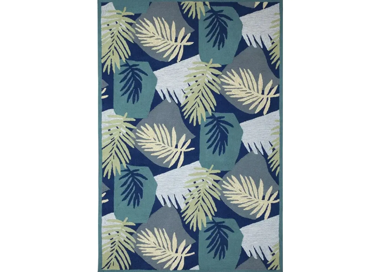 Palms Indoor/Outdoor Area Rug in Navy by Trans-Ocean Import Co Inc