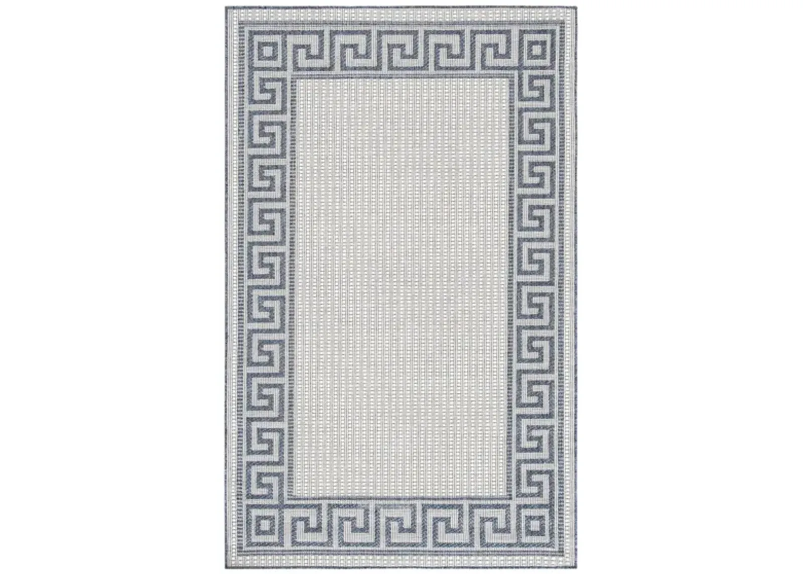 Bermuda Greek Key Indoor/Outdoor Area Rug in Ivory & Blue by Safavieh