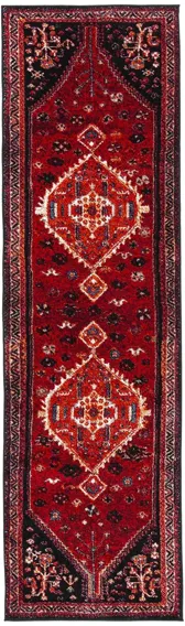 Vintage Hamadan Red Runner Rug in Red & Black by Safavieh