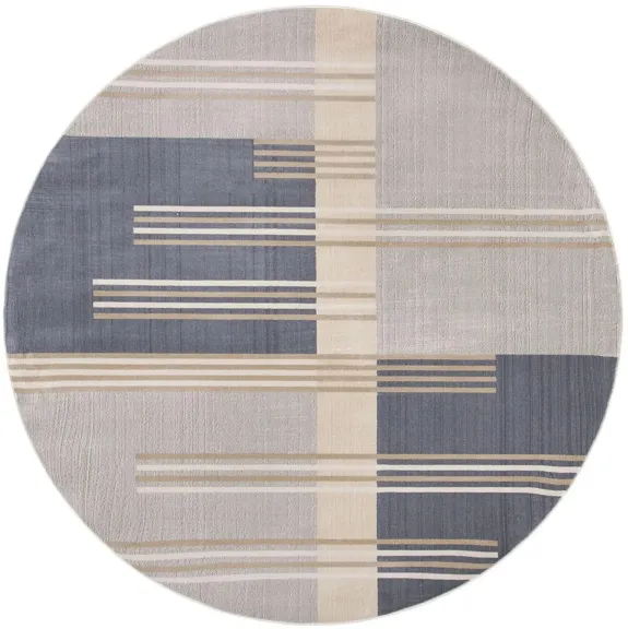 Ogner Round Area Rug in Gray/Charcoal by Safavieh