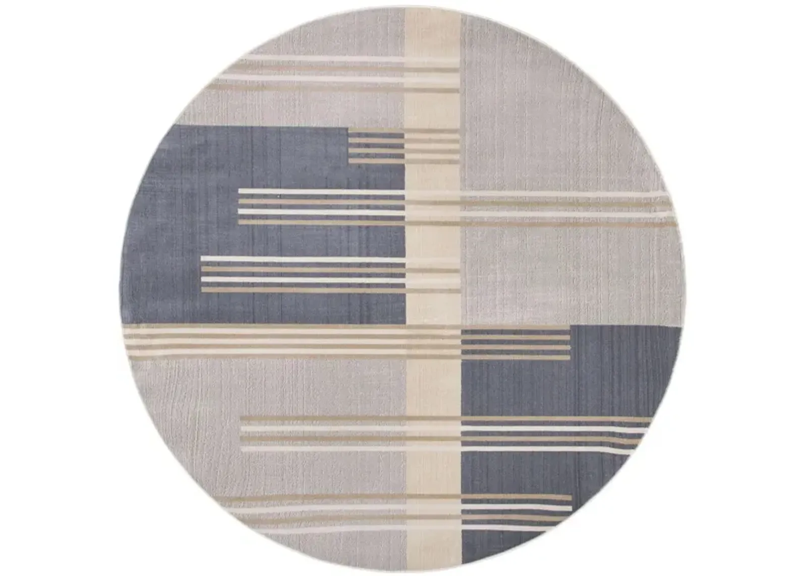 Ogner Round Area Rug in Gray/Charcoal by Safavieh