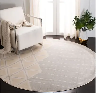 Omnette Round Area Rug in Gray/Ivory by Safavieh