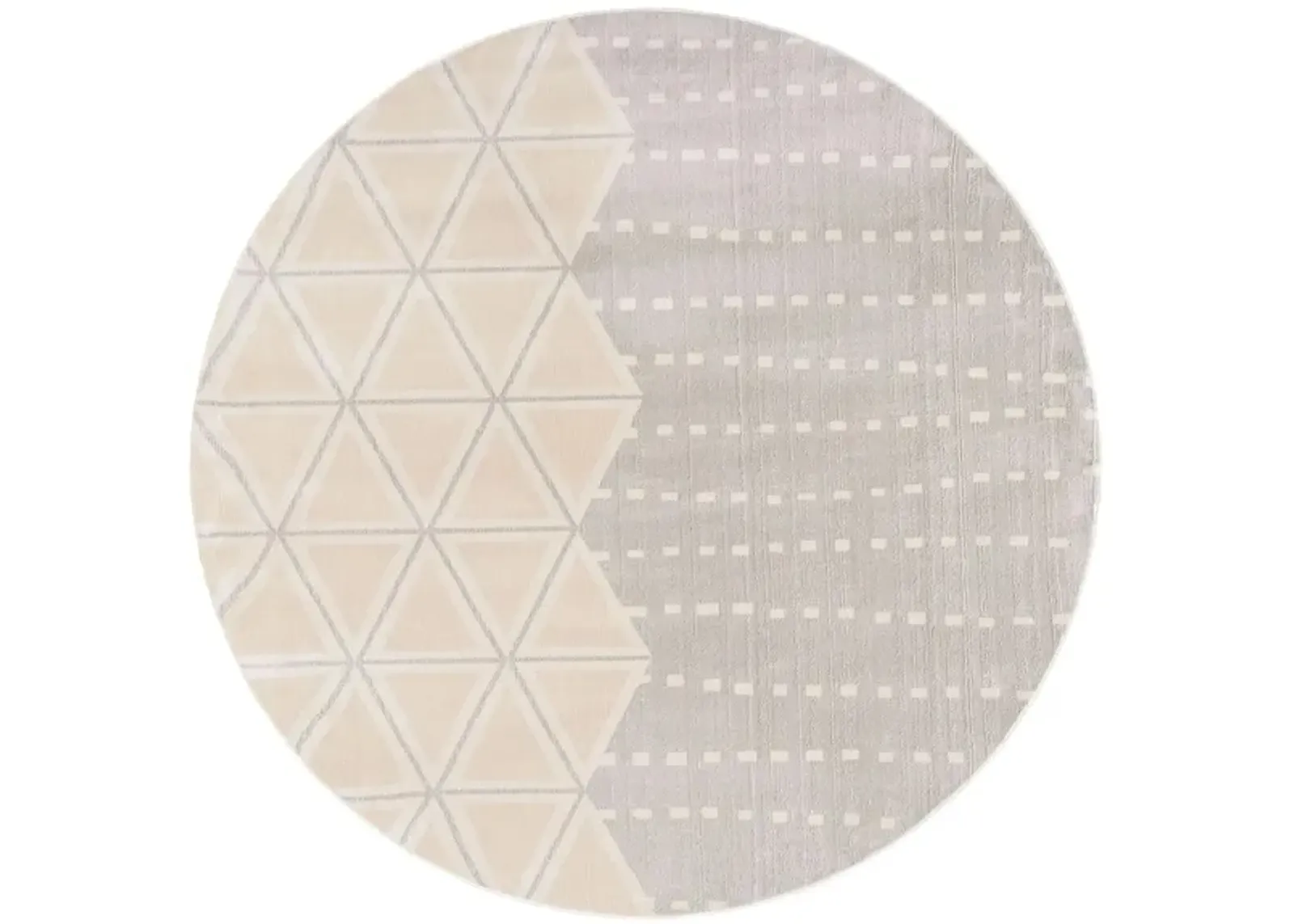 Omnette Round Area Rug in Gray/Ivory by Safavieh