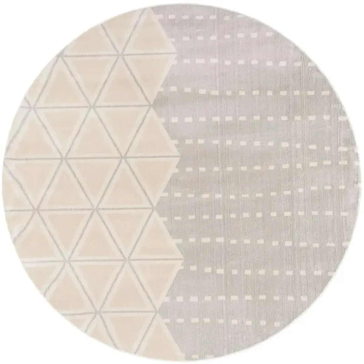 Omnette Round Area Rug in Gray/Ivory by Safavieh