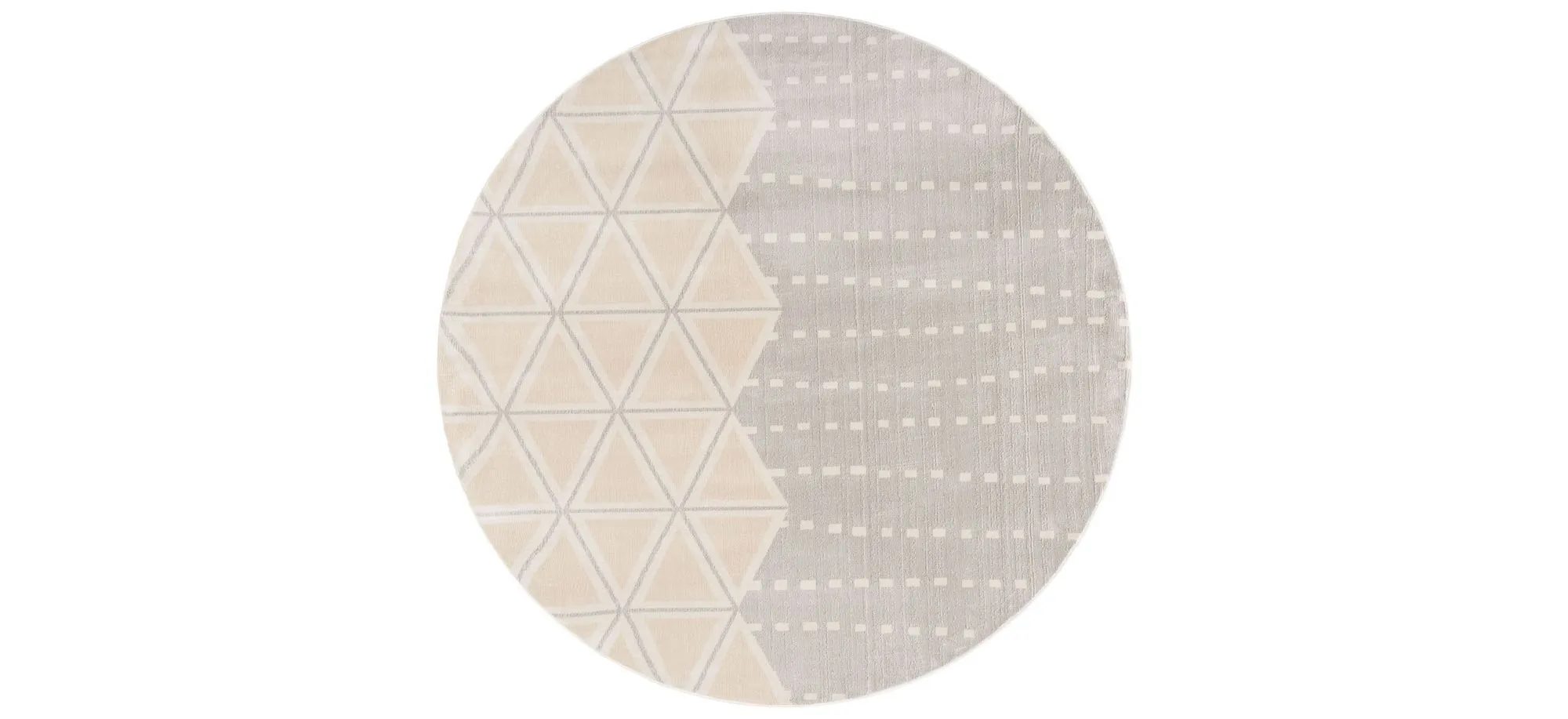 Omnette Round Area Rug in Gray/Ivory by Safavieh