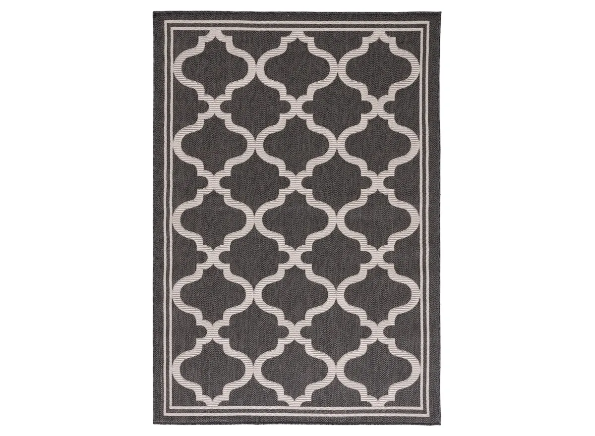 Bermuda Morocco Indoor/Outdoor Area Rug in Charcoal & Ivory by Safavieh