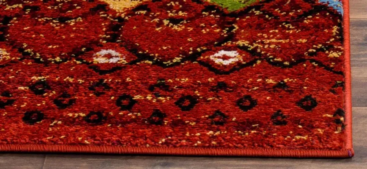 Halen Red Area Rug Square