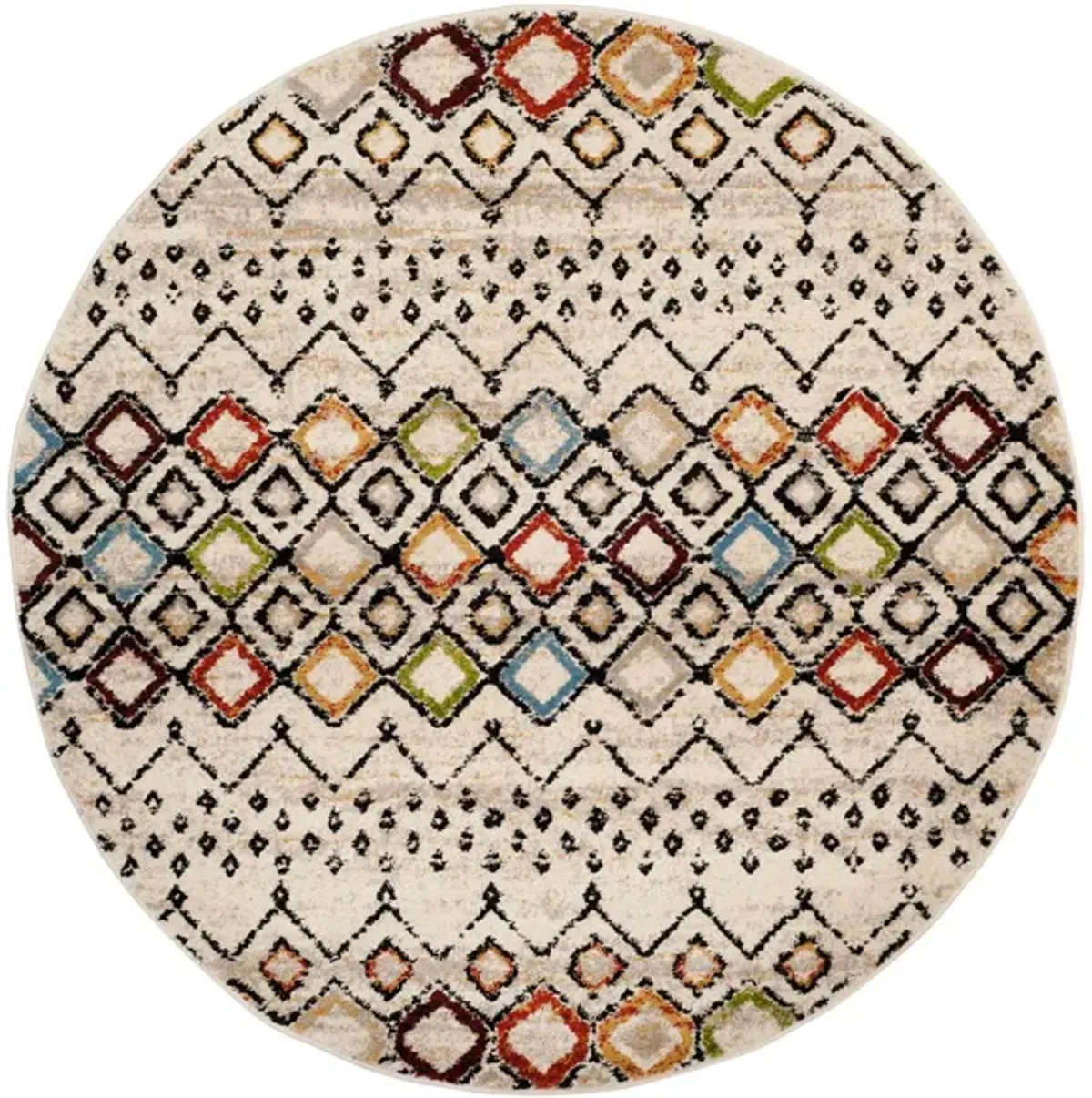 Halen Ivory Area Rug Round in Ivory by Safavieh