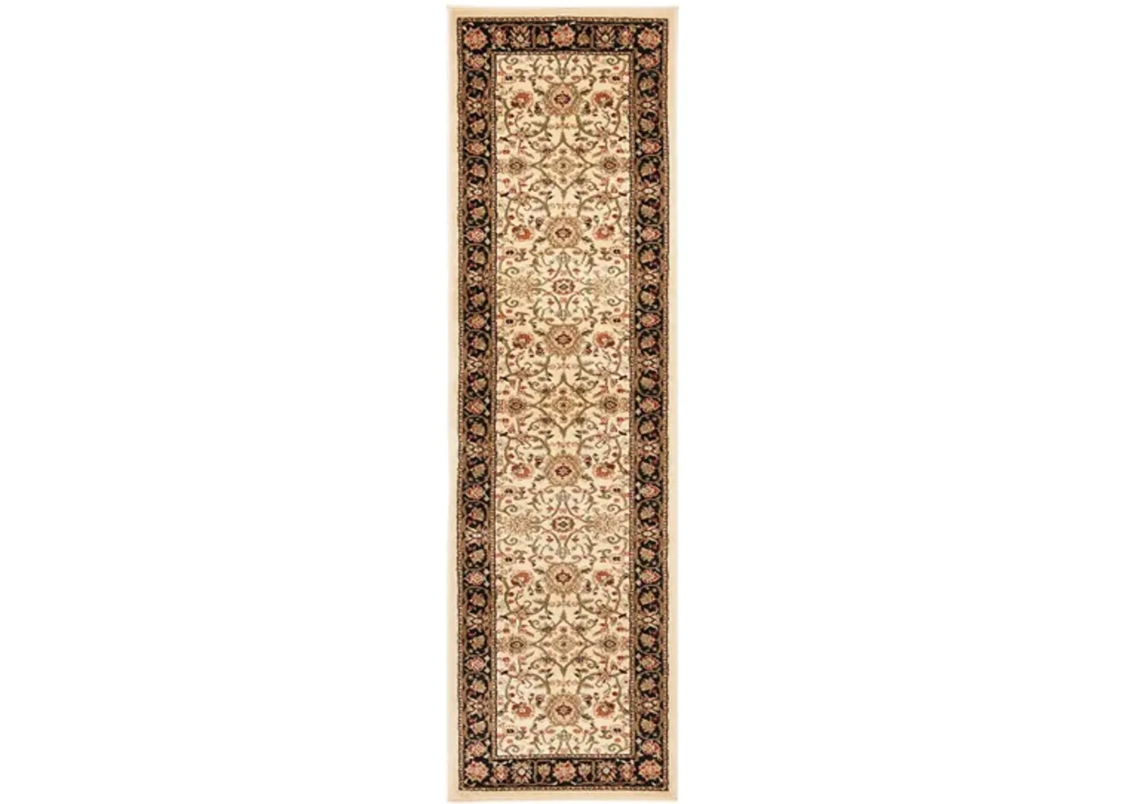 Lyndhurst Runner Rug in Ivory / Black by Safavieh