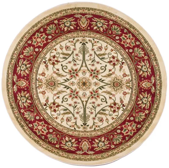 Lyndhurst Area Rug Round in Ivory / Red by Safavieh