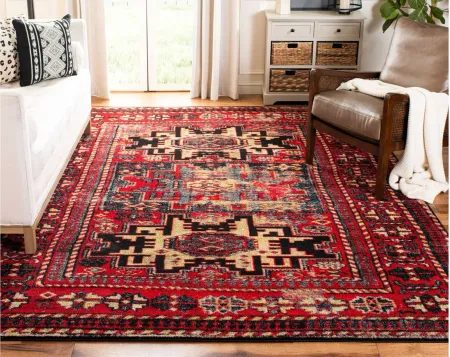 Zagros Red Area Rug Square in Red by Safavieh