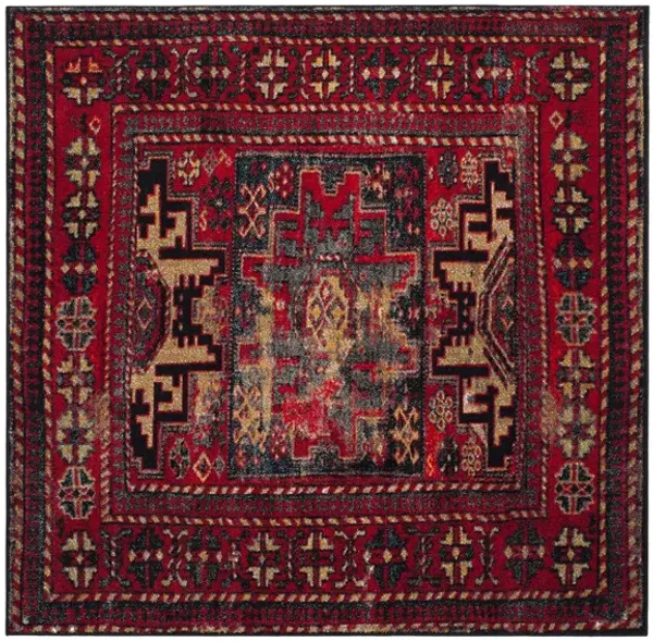 Zagros Red Area Rug Square