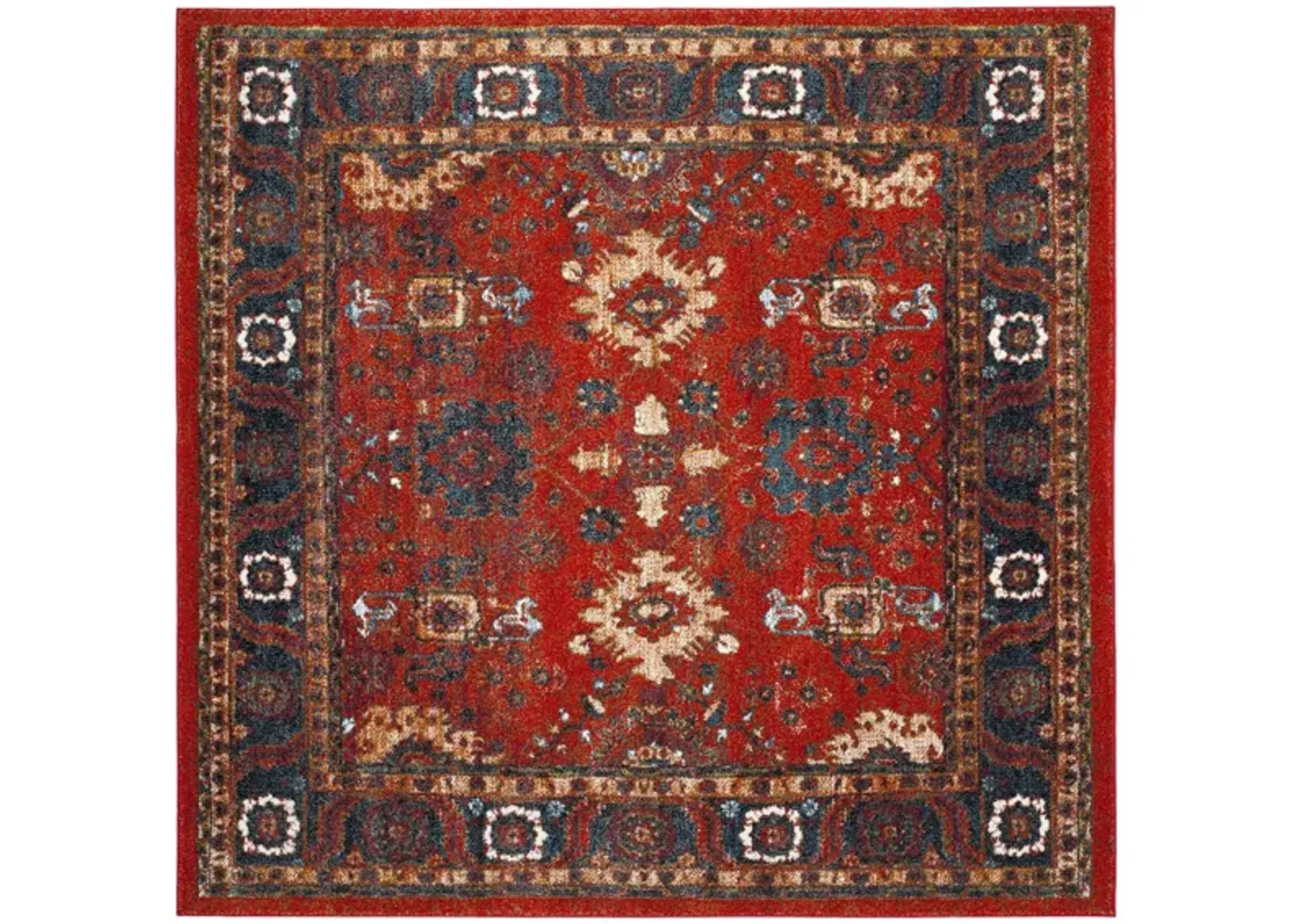 Avicenna Area Rug in Orange & Blue by Safavieh