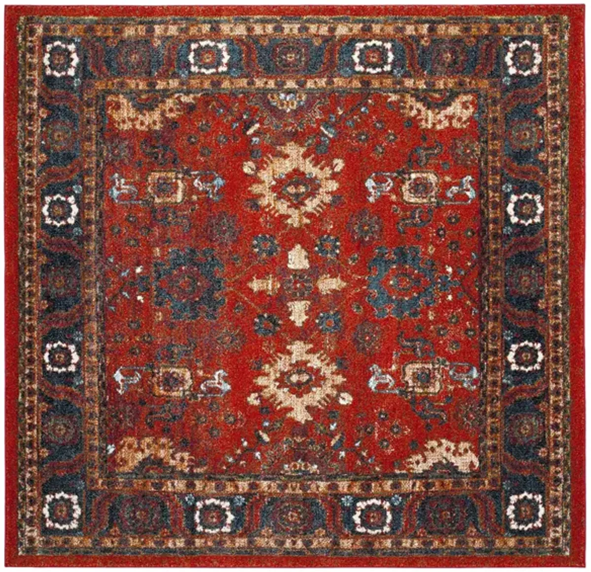 Avicenna Area Rug in Orange & Blue by Safavieh