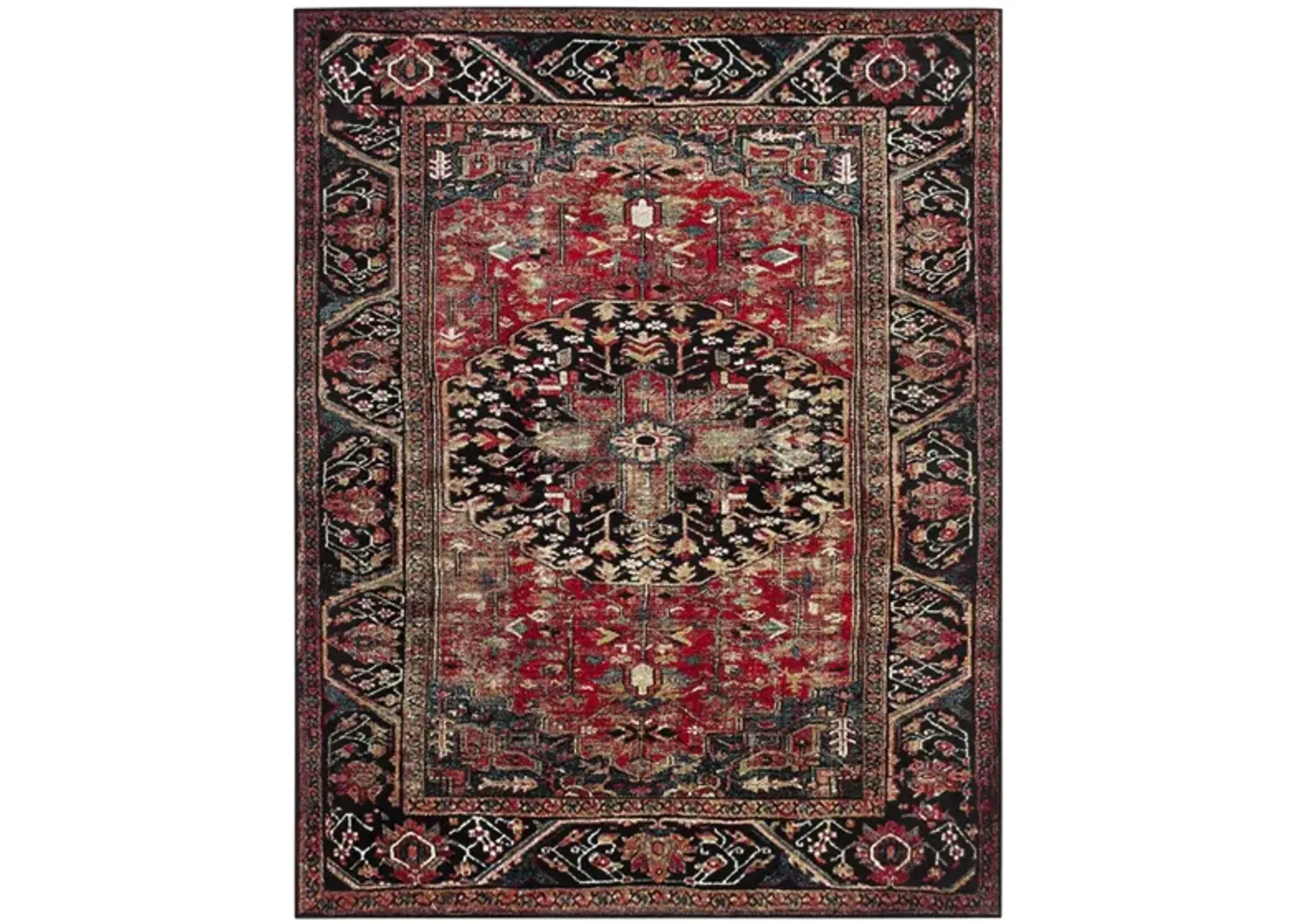 Mordechai Area Rug in Red & Black by Safavieh