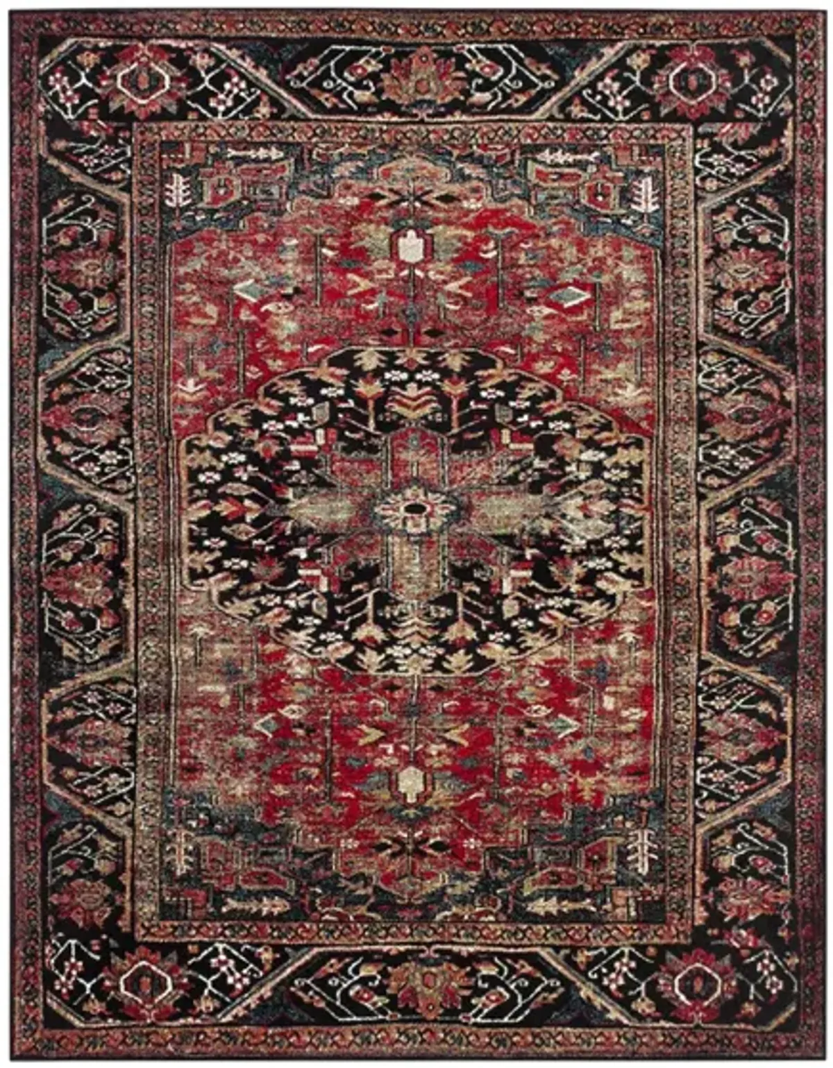 Mordechai Area Rug in Red & Black by Safavieh