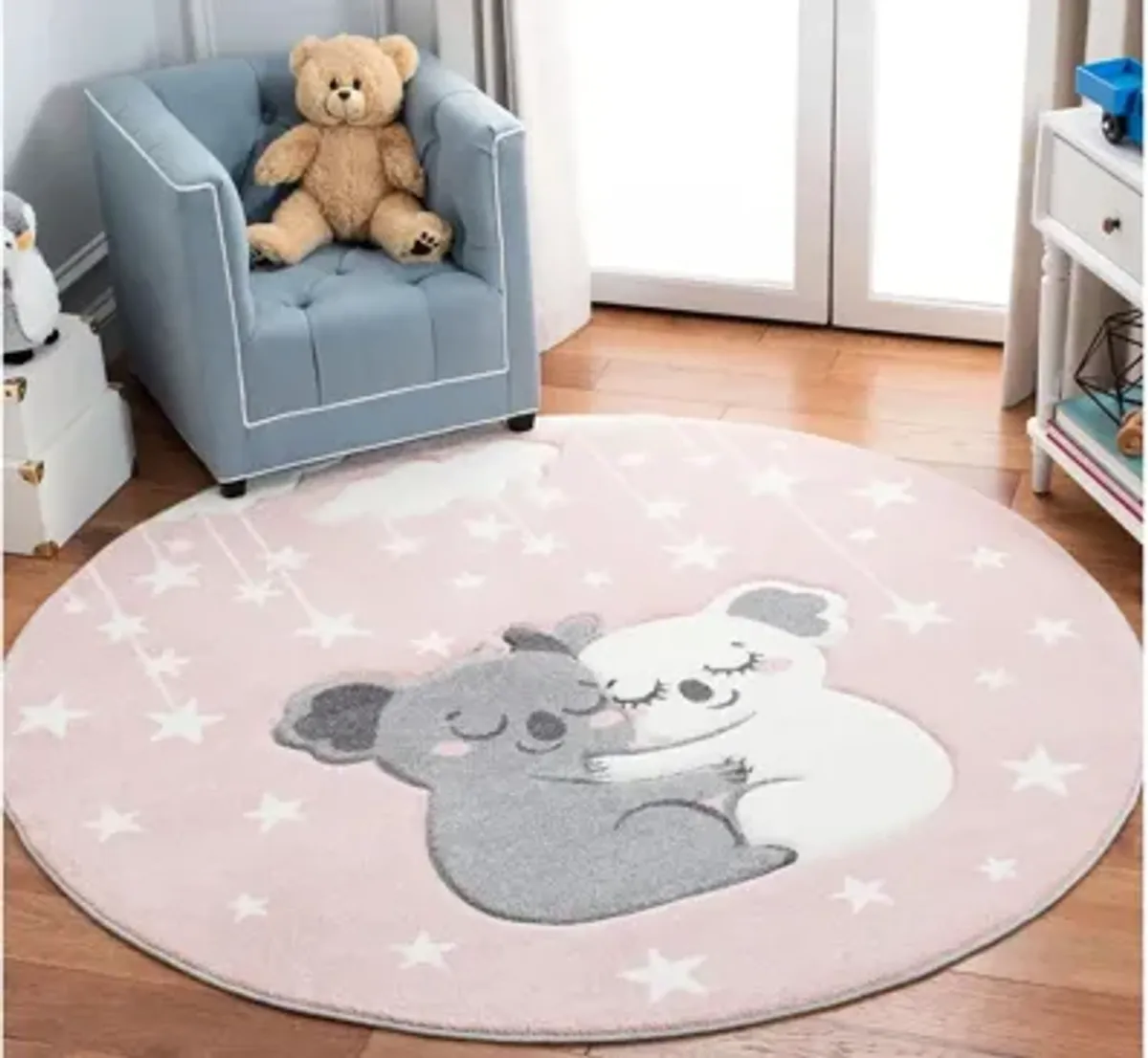 Carousel Koala Kids Area Rug Round