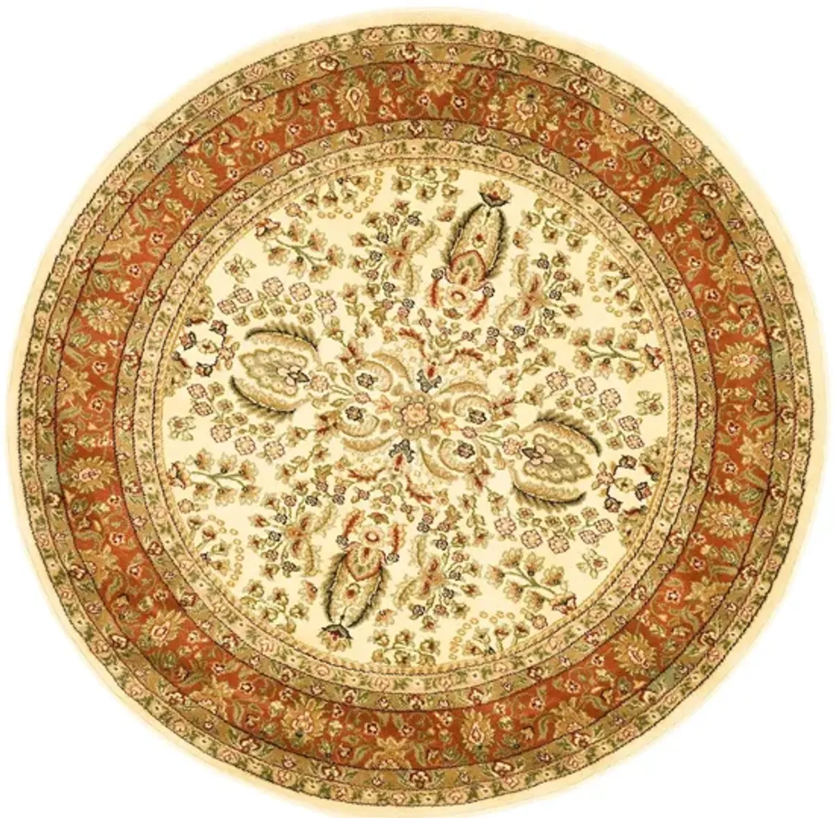 Forester Area Rug Round in Ivory / Rust by Safavieh