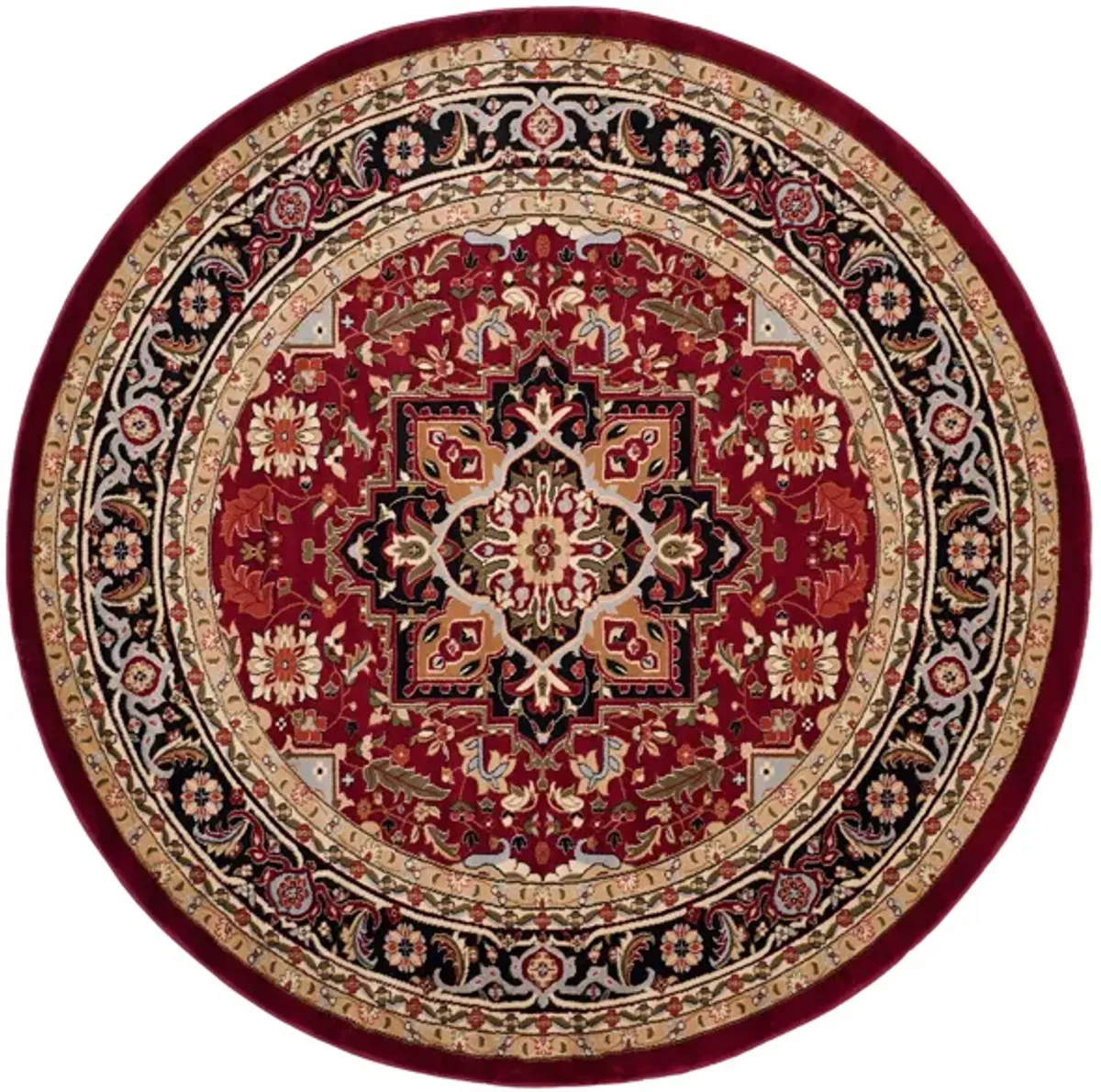 Mercia Area Rug Round in Red / Black by Safavieh