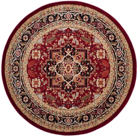 Mercia Area Rug Round in Red / Black by Safavieh