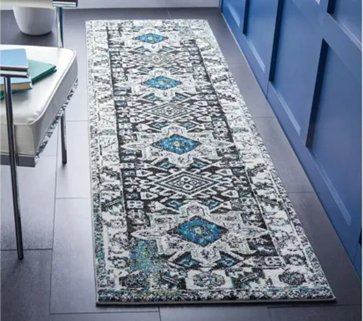 Darius Dark Grey Runner Rug