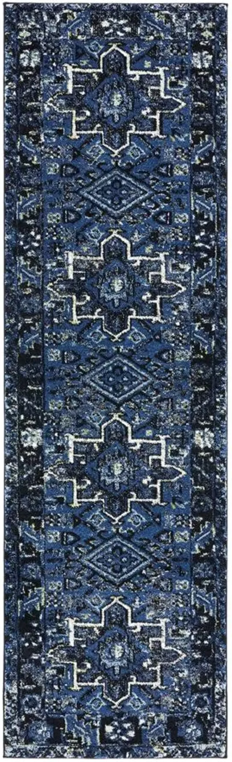 Darius Blue Runner Rug in Blue & Grey by Safavieh