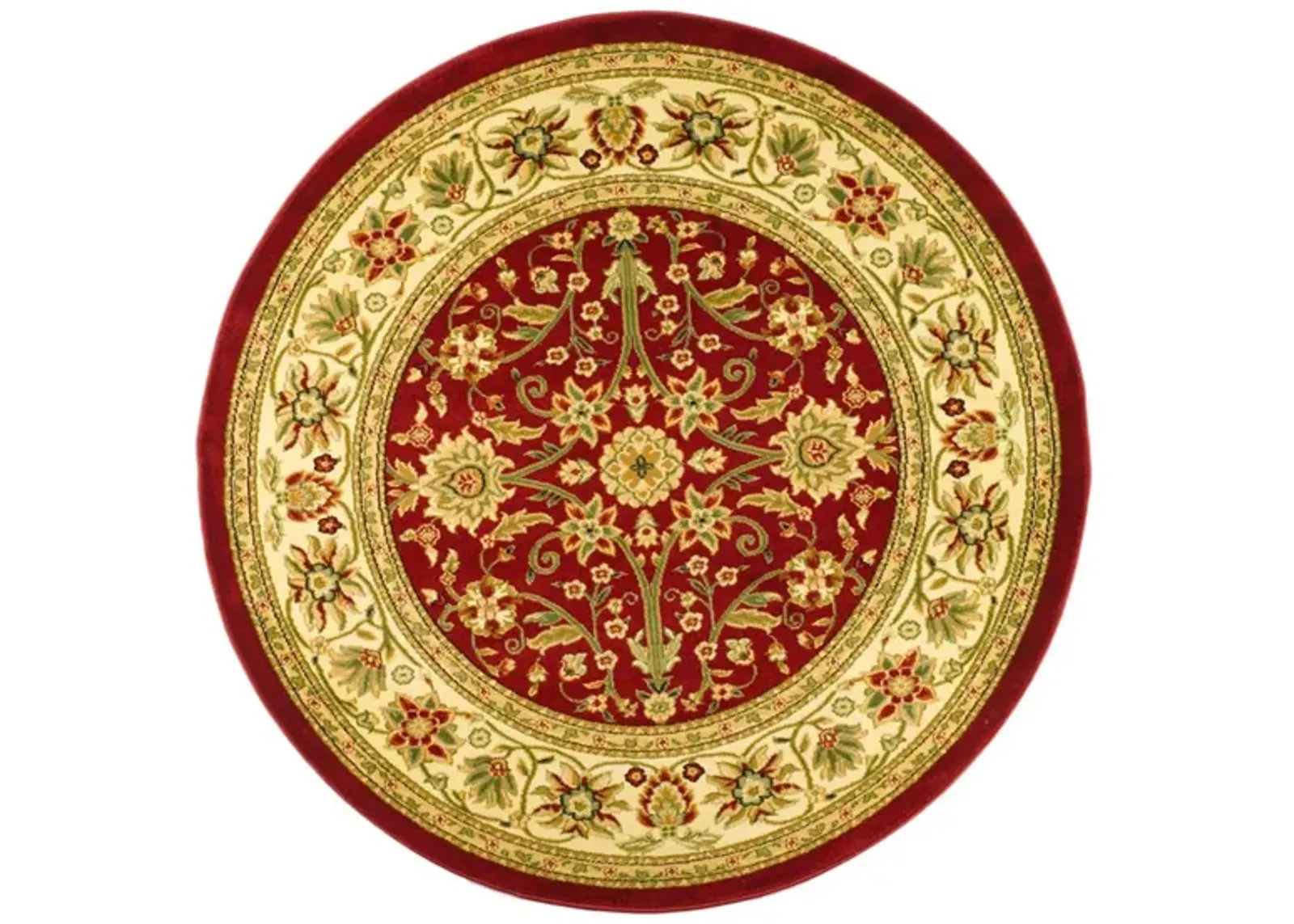 Lyndhurst Area Rug Round in Red / Ivory by Safavieh