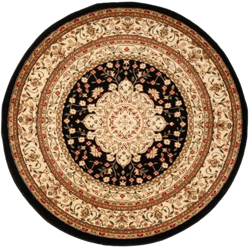 Hampshire Area Rug Round in Black / Ivory by Safavieh